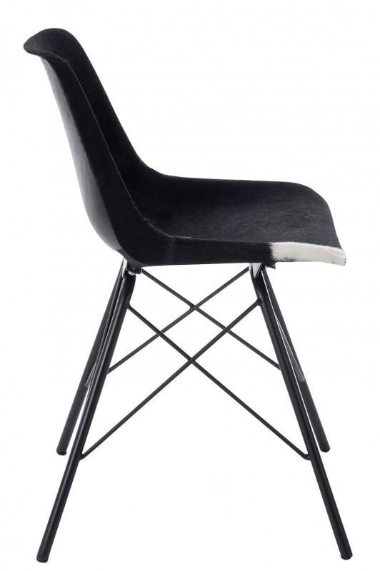 CHAIR GOAT SKIN BLACK WHITE45X42X78 7KG 390EURO - CHAIRS, STOOLS